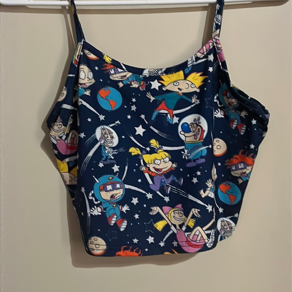 Spaghetti strap Nickelodeon rats crop top NWOT